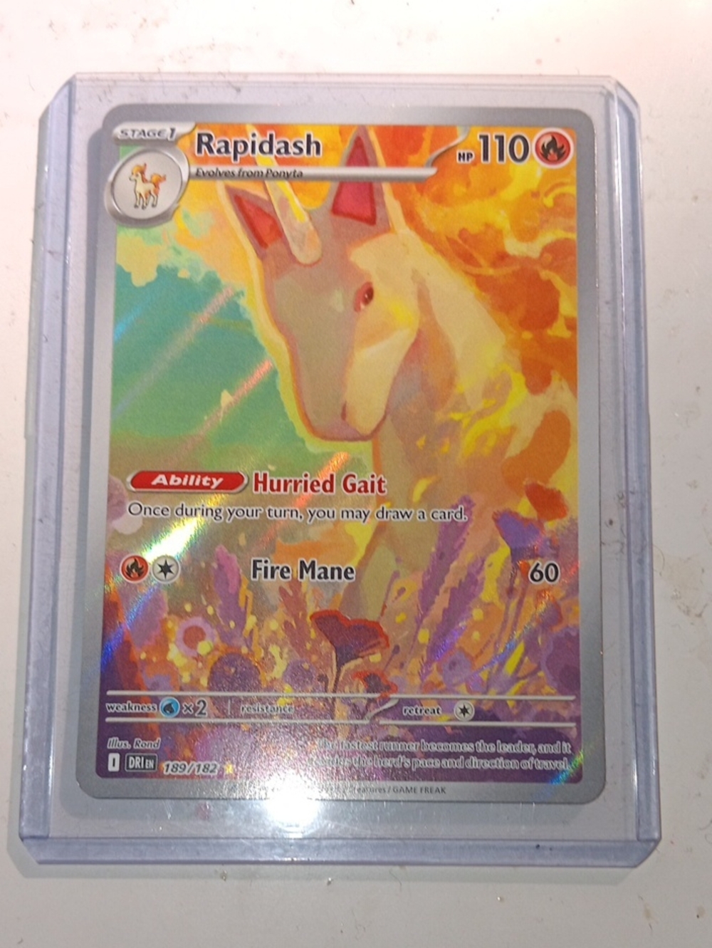 Rapidash Holo Card - Vibrant Orange and Yellow